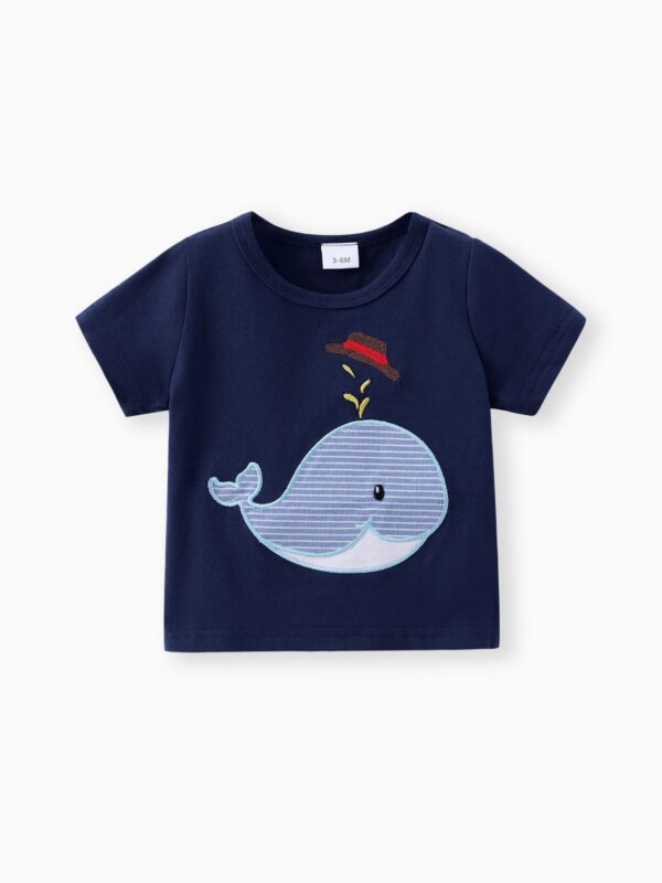 Conjunto de 2 piezas para bebé con bordado de ballena - Imagen 2