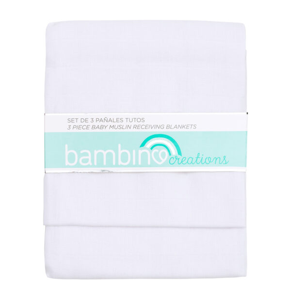 Set 3 Pañales Tutos 100% Algodón Liso Blanco