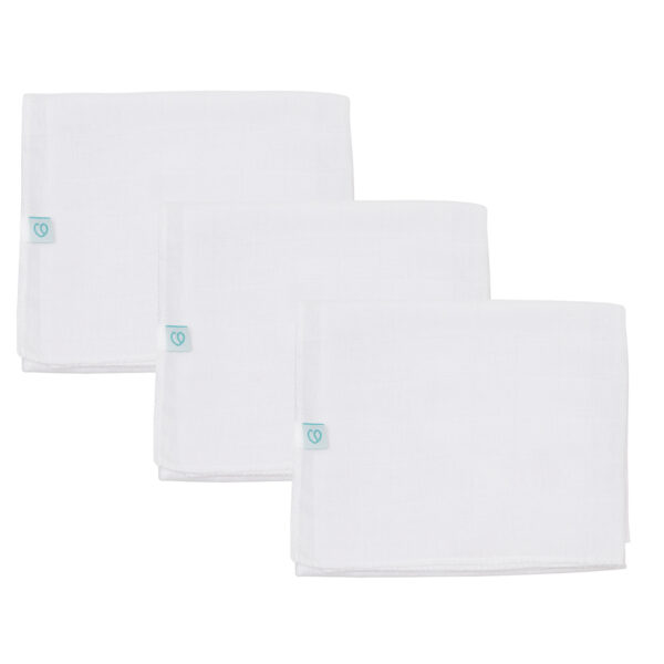 Set 3 Pañales Tutos 100% Algodón Liso Blanco - Imagen 2
