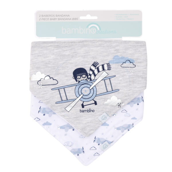Set 2 Baberos Bandana Algodón Niño - Imagen 2