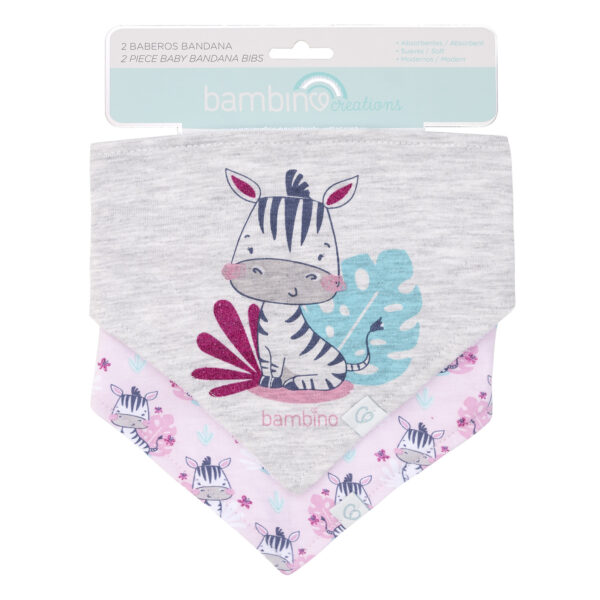 Set 2 Baberos Bandana Algodón Niña
