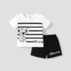 Conjunto de 2 piezas con estampado animal a rayas