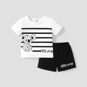 Conjunto de 2 piezas con estampado animal a rayas